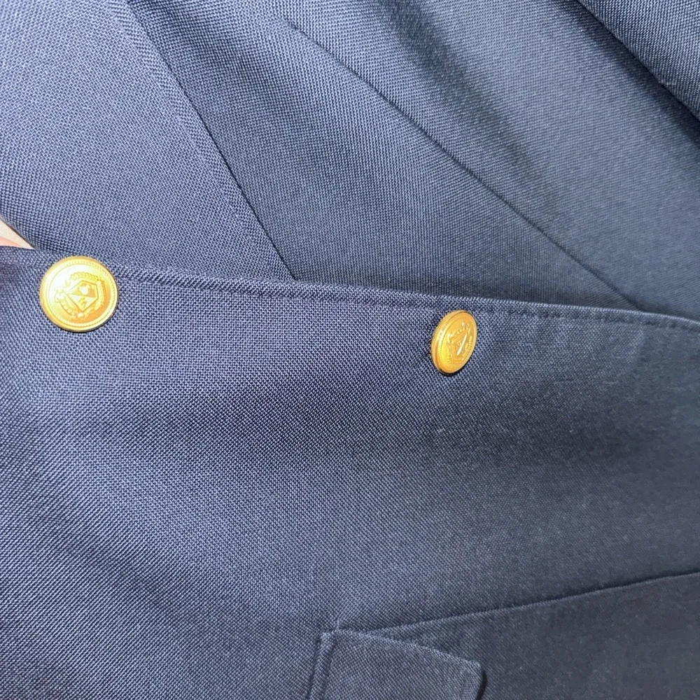 Savile Row Men's Navy Blue Blazer with Gold Buttons size 40L - Picture 7 of 16